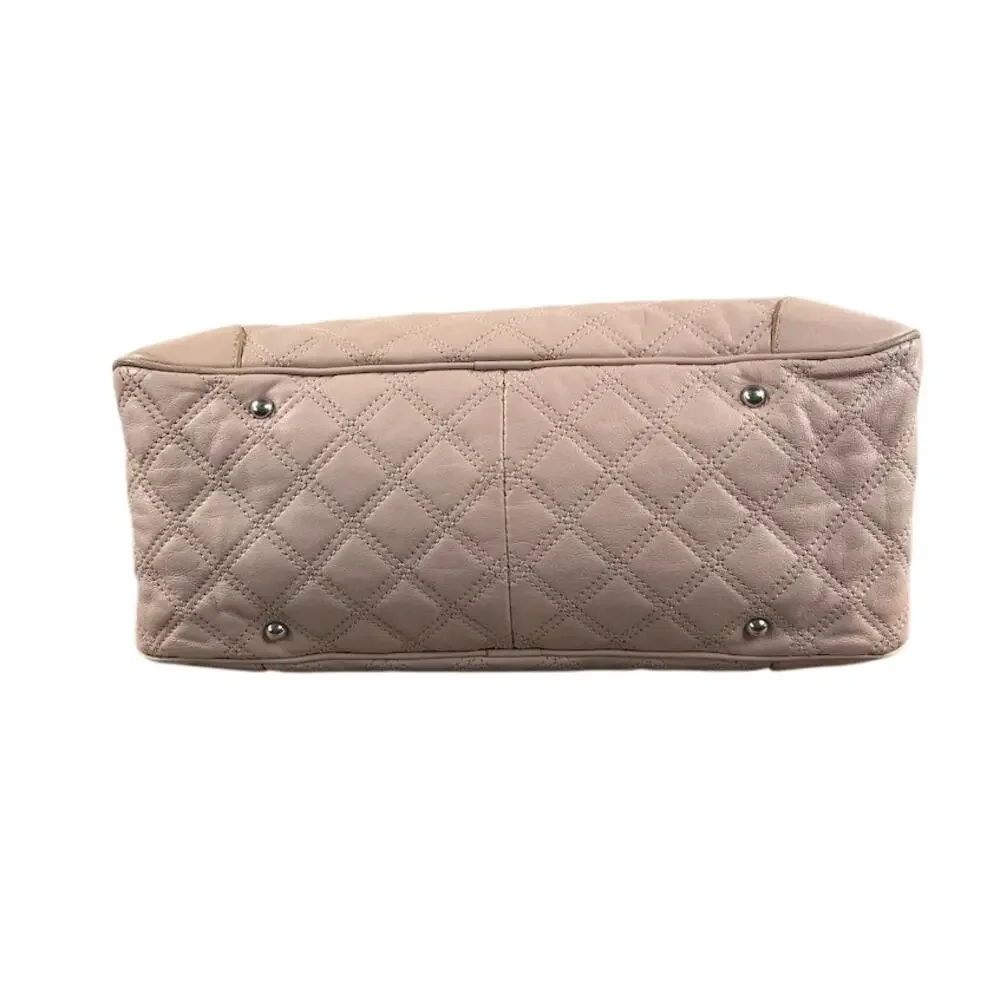 MARC JACOBS Whitney Quilted Leather Satchel Bag Blush Old Money Made In Italy